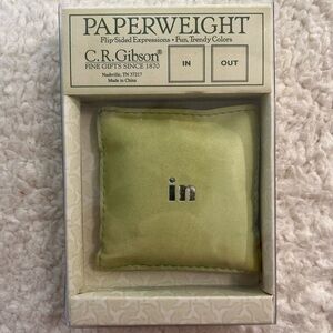 C.R. Gibson "In | Out" Paperweight Flip-Sided Expressions